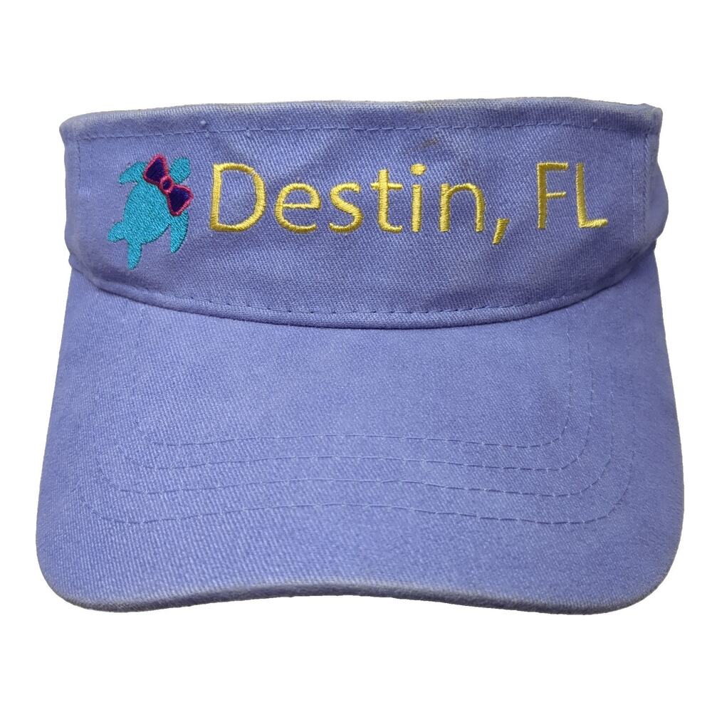 Destin, FL Golf Strapback Sun Visor Cap Purple One Size Adjustable Marco Destin